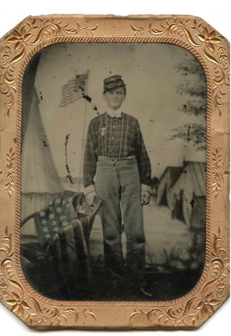 Civil War Drummer Boy Tintype and His Medals
