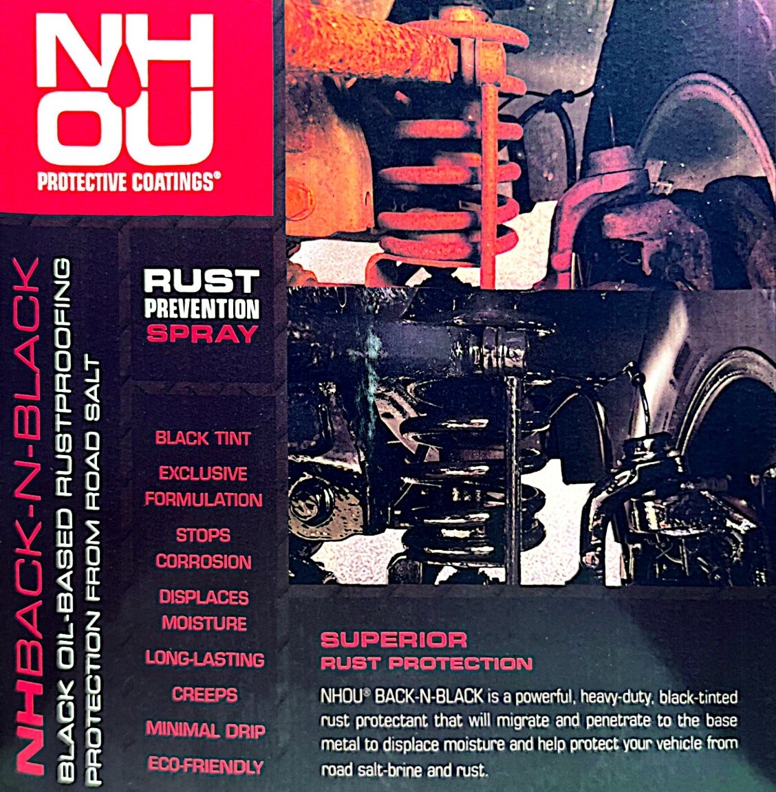 NH Oil Protective Coatings NHBACK-N-BLACK Rust Prevention Undercoating 1 Gallon