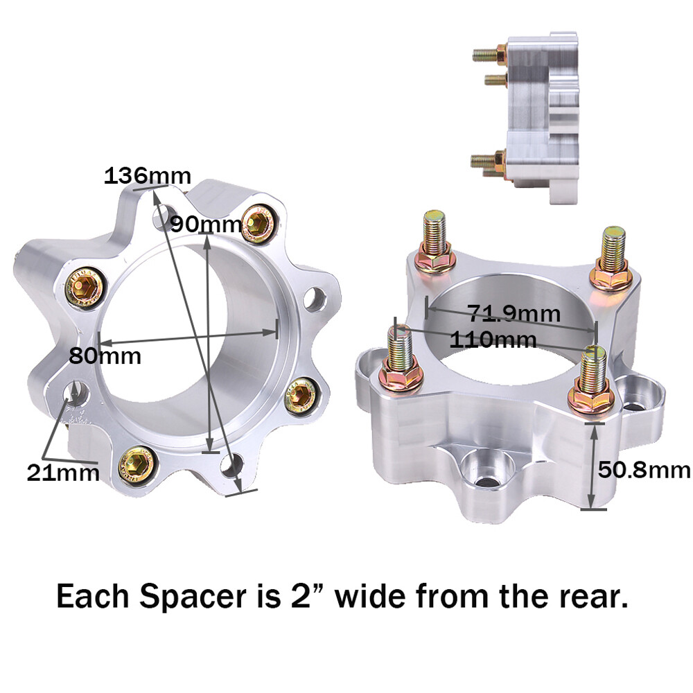 1.5" 2" (3" 4") Complete Wheel Spacers Front Rear Pair For Yamaha Raptor 700 660