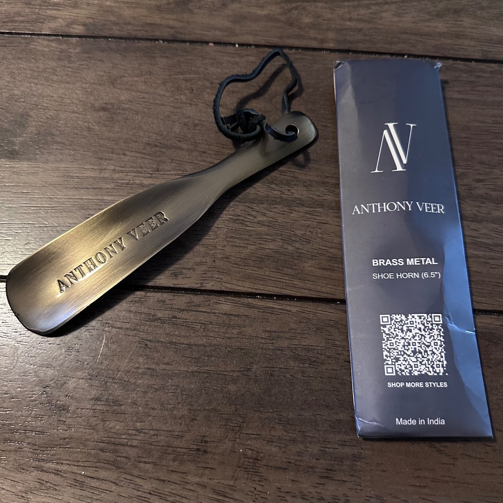 NIB Anthony Veer Gold Tone Brass Metal Shoe Horn 6.5"