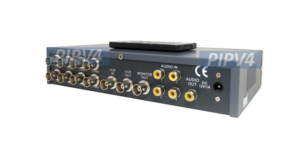 8-Channel BNC Quad Multi-View Video Split Screen Multiplexer With Audio Support
