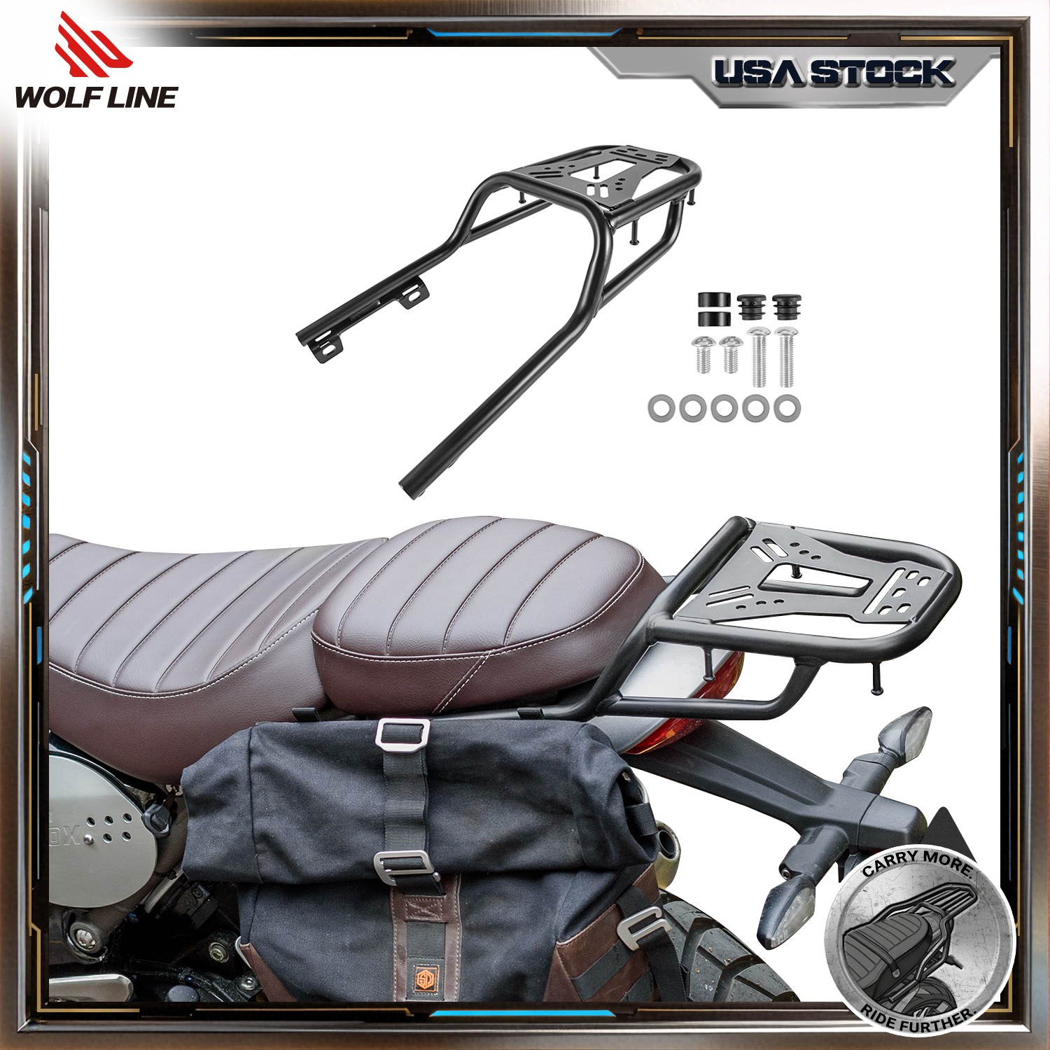 Luggage Rack For Triumph Speed Scrambler 400 X Rear Carrier Shelf 2026 WOLFLINE