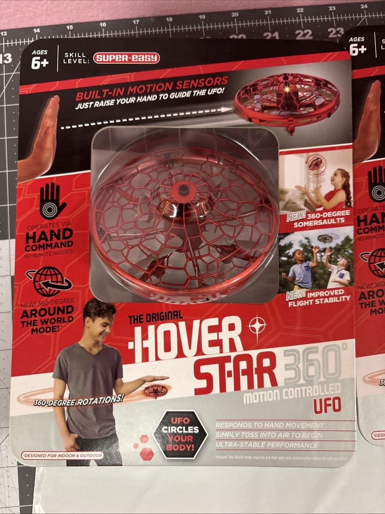 2 Original Hover Star 360 Motion Controlled UFO Black Super Easy Hand Command