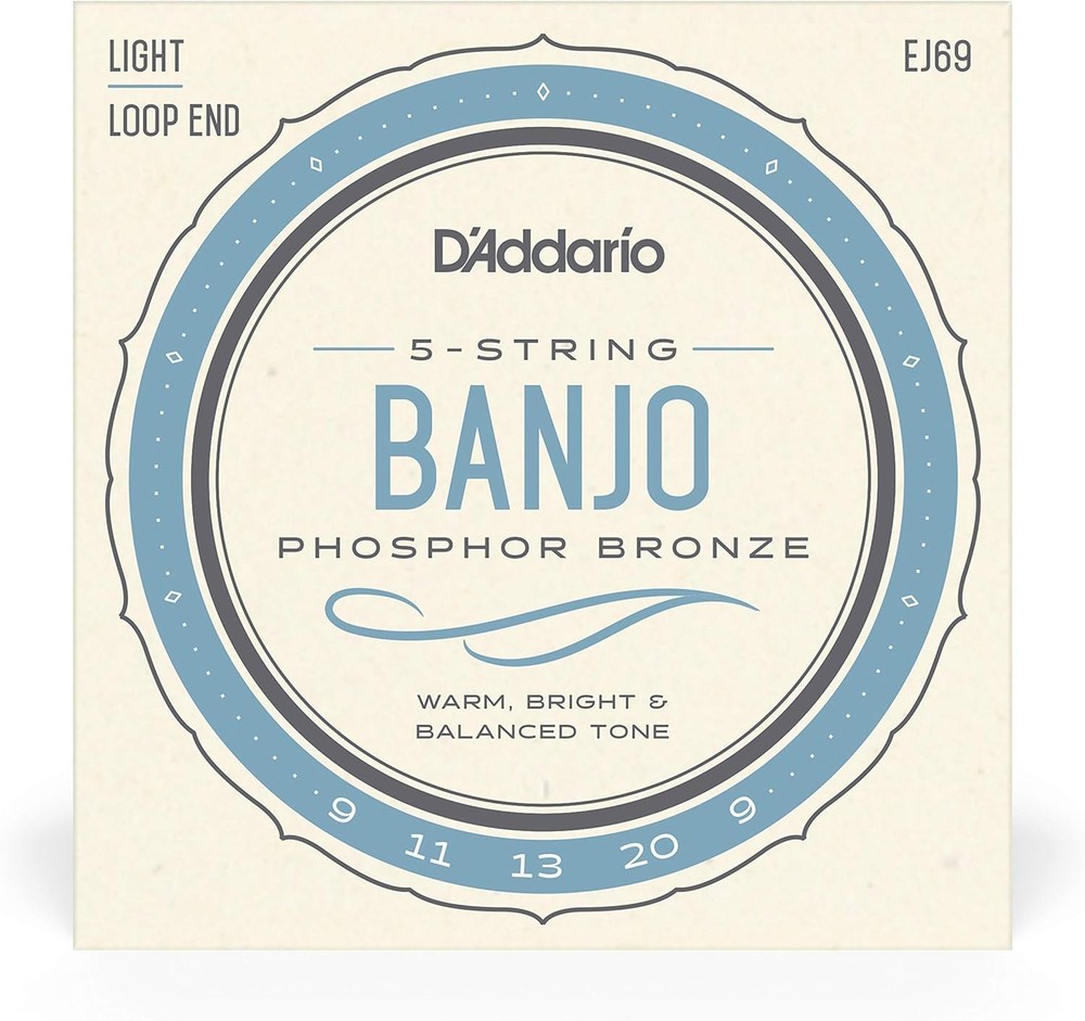 Authentic Sound EJ69 Banjo Strings - Light Gauge 9-20, Phosphor Bronze Set