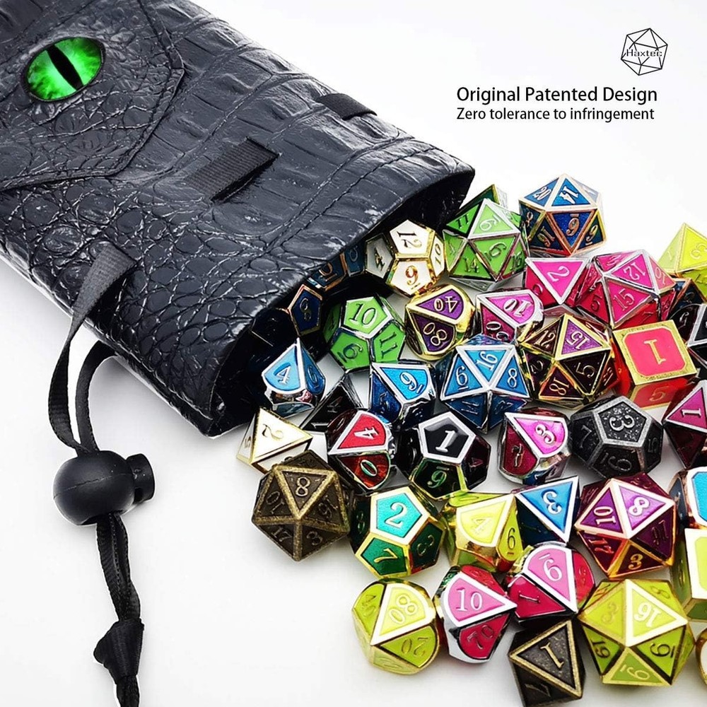 Leather Dice Bag Dragon Eye Drawstring DND Dice Storage Pouch Compatible with...