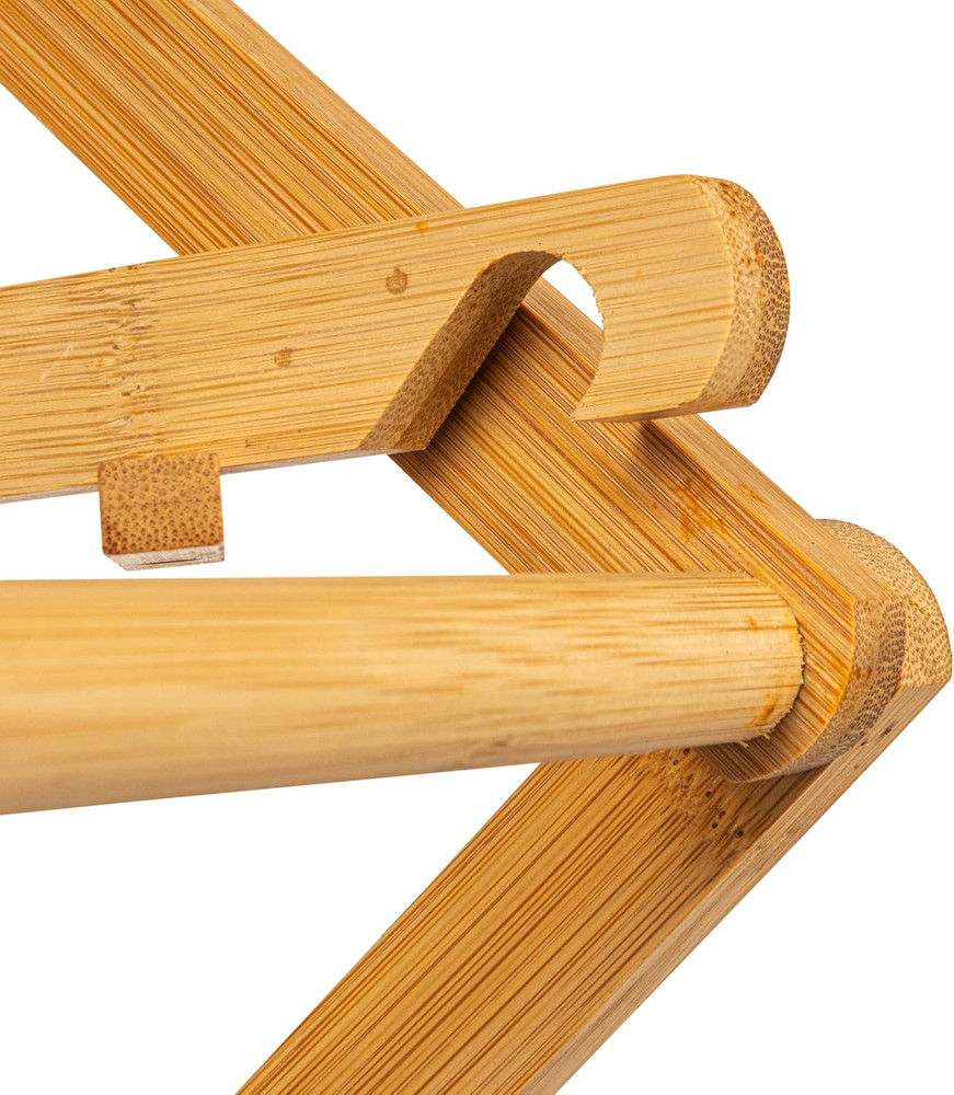 Eco-Friendly Bamboo Oversized Drying Rack with 11 Dowels and Flat Shelf