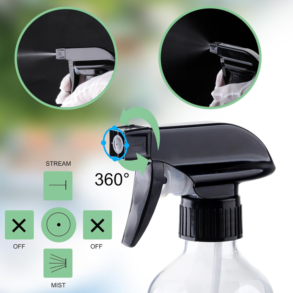 Plastic Spray Bottles Clear and Brown Refillable Container Empty Spray Bottle 10