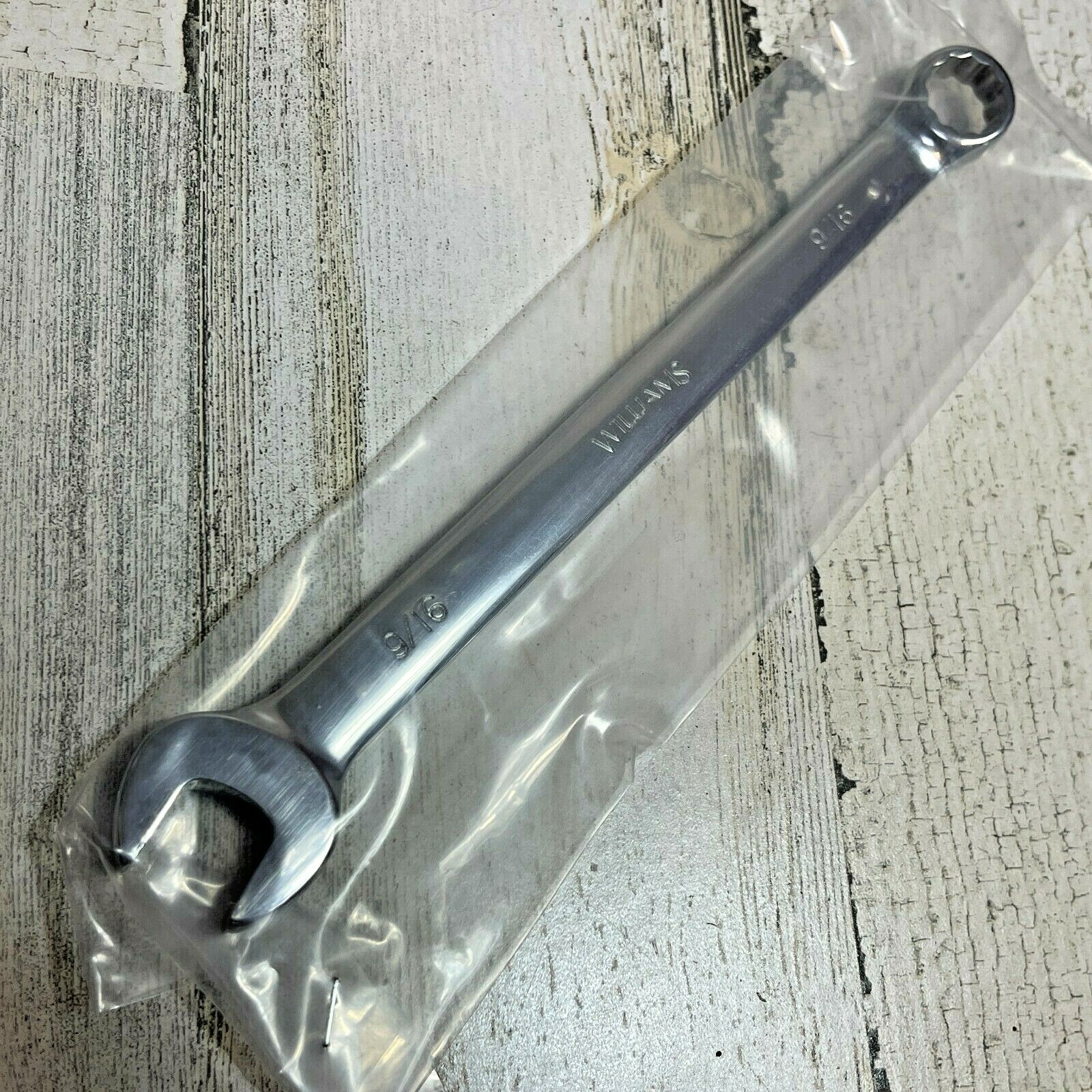 New WILLIAMS 9/16" Combination Wrench SAE 12 pt Hi-Polish - 11218 - 8.5" Long
