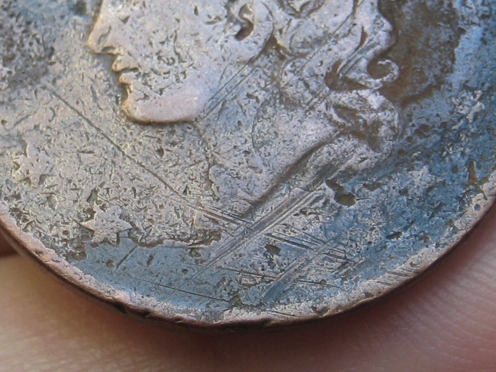 1835-1839 Matron Head Large Cent- Rotated Reverse Die Mint Error!