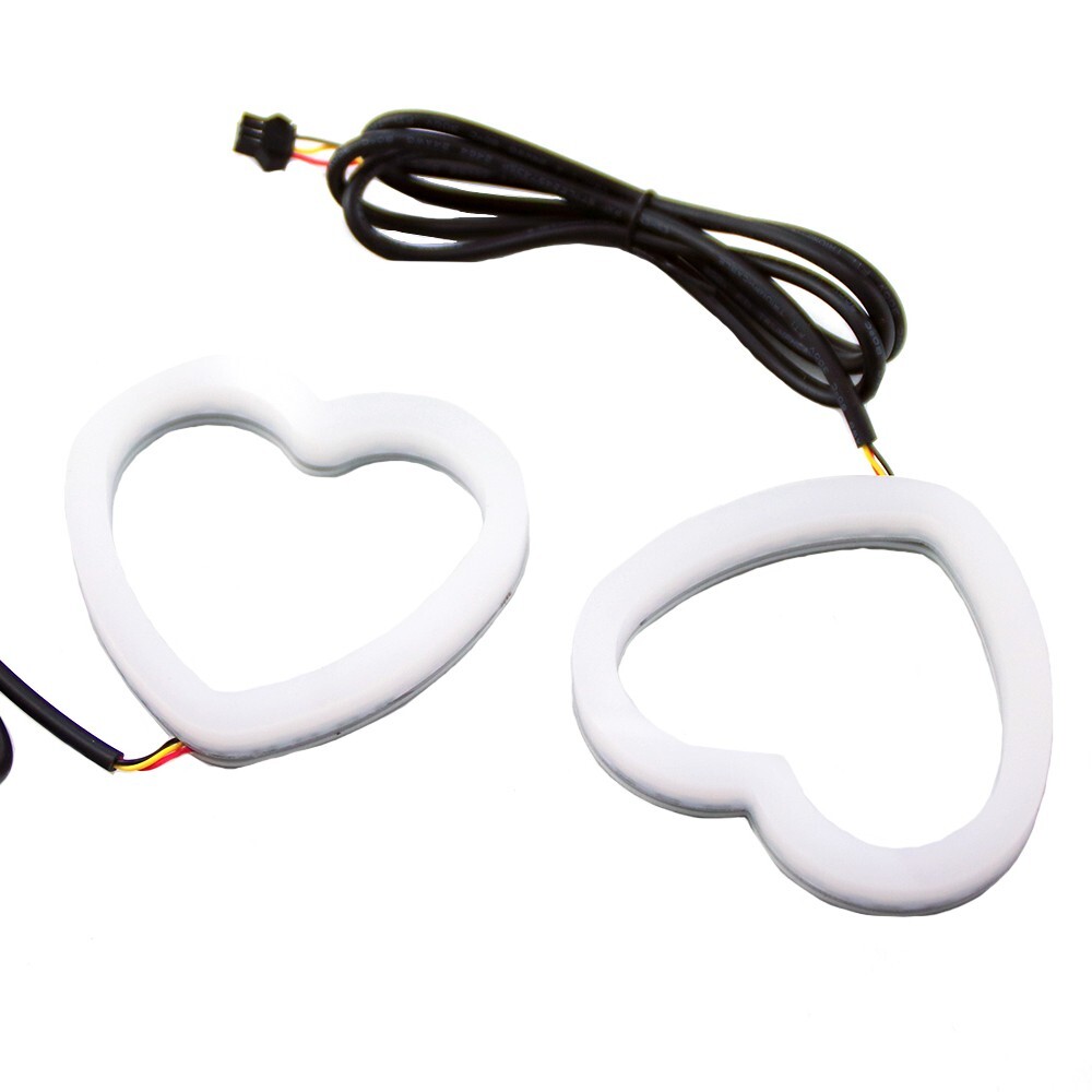 APP control Car RGB Heart LED Angel Eyes Halo Rings Headlight DRL Light Retrofit