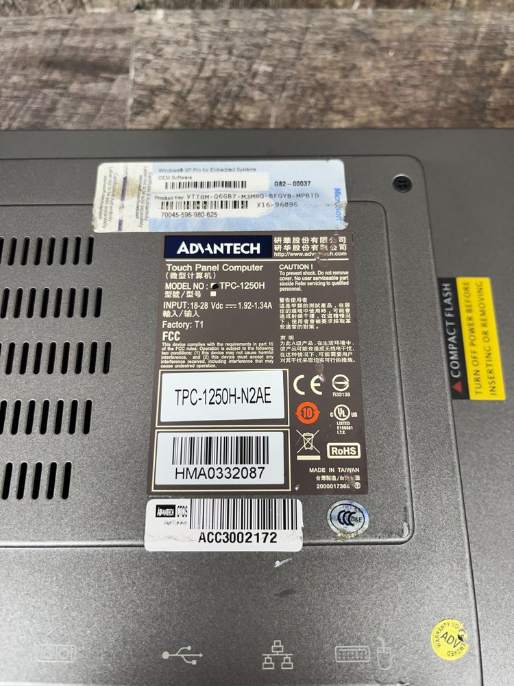 Advantech TPC-1250H Industrial Touch Screen Panel Tablet NO HDD