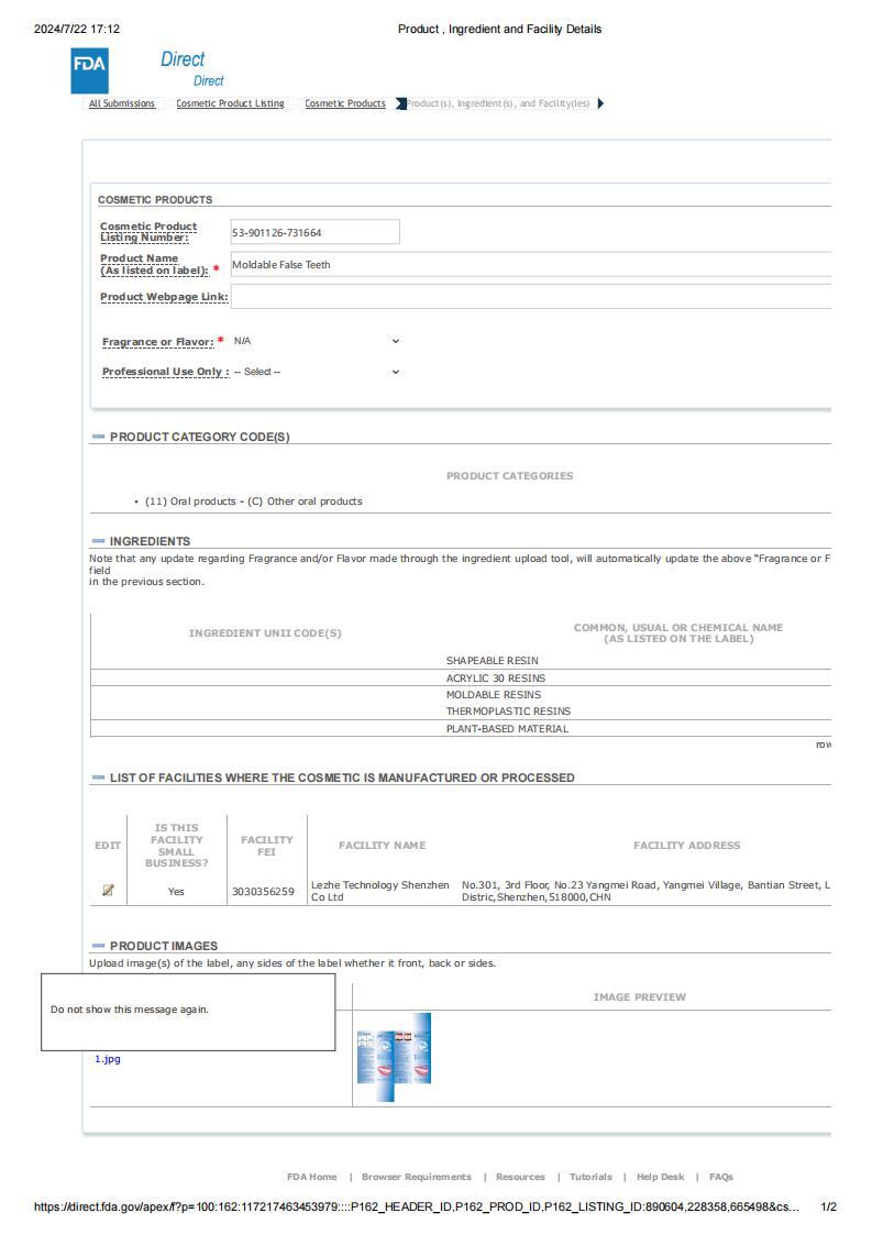 Dental Cement Strong Teeth / Tooth Repair Temporary Dental luting Cavity Filling