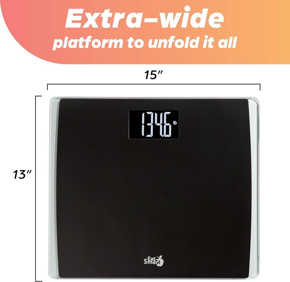 Precision Digital Bathroom Scale for Body Weight – Extra-Wide Platform, High-Vis