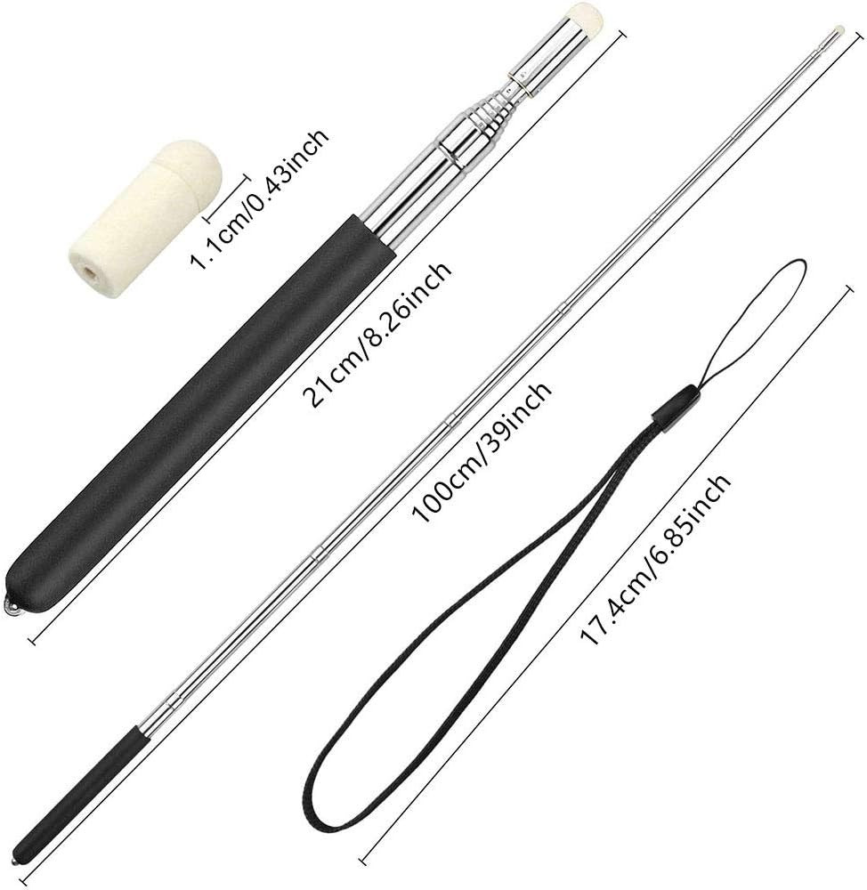 Telescopic Teacher Pointer Stick with Hand Lanyard, Teaching Pointer for Classro