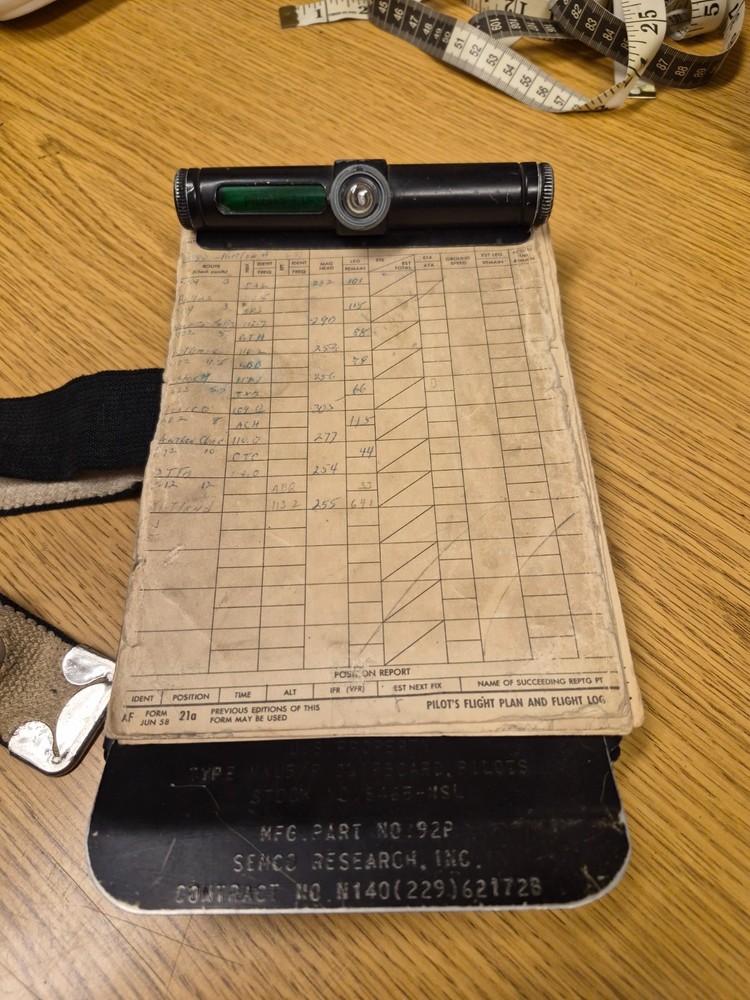 WWII US Army Air Force Fighter Pilot Clipboard and Flight Log Built in Light WOW