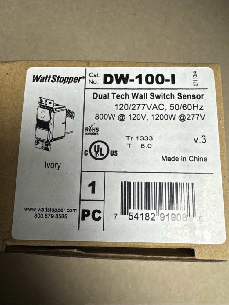 Wattstopper DW-100-I Dual Tech Wall Switch Sensor