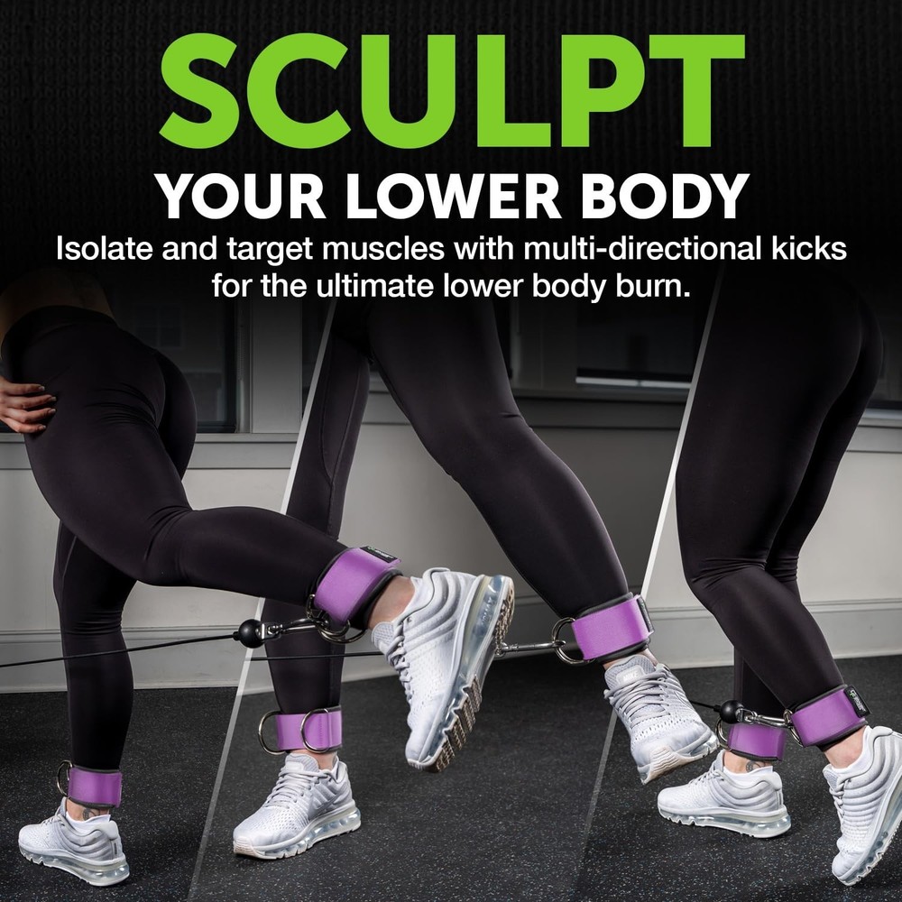 Gradient Fitness Ankle Straps (2 Pack) | Ankle Strap for Cable Machine, Ankle...