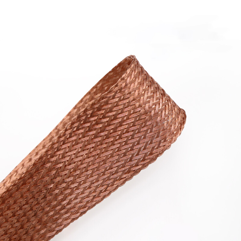 Flat Pure Copper Braid Cable Bare Copper Braid Wire Ground Lead 2mm - 28mm