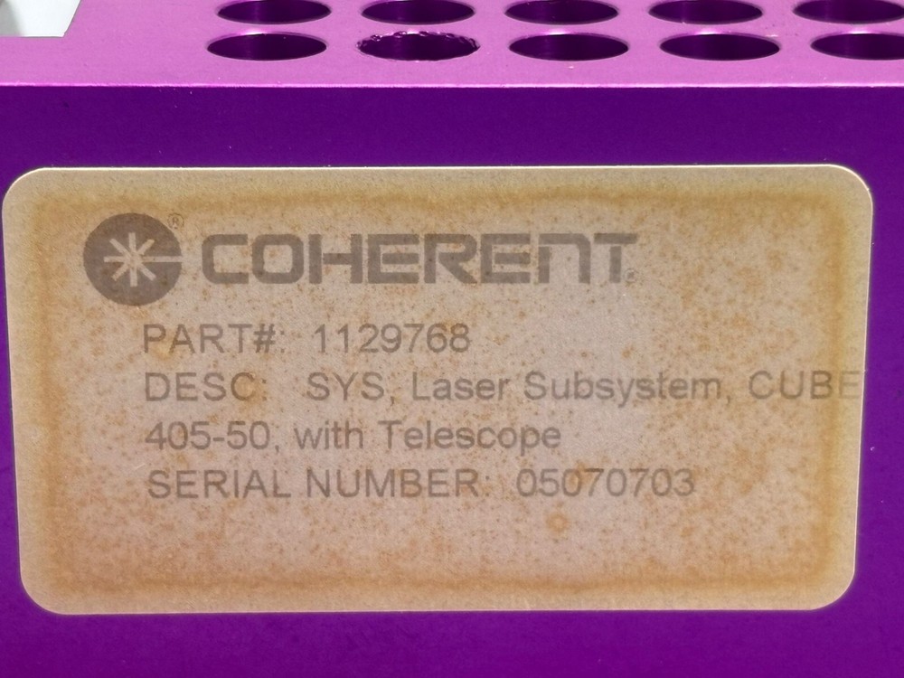 Coherent Cube 407nm 50mW 1129768 SYS Laser Module Subsystem Aperture 1069413/AT