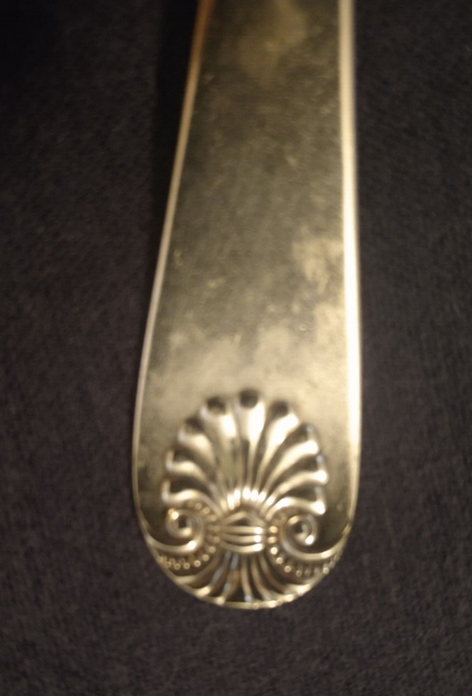 silverplated COLD MEAT (serving) FORK fancy beaded SHELL PATTERN Jarvis & Son