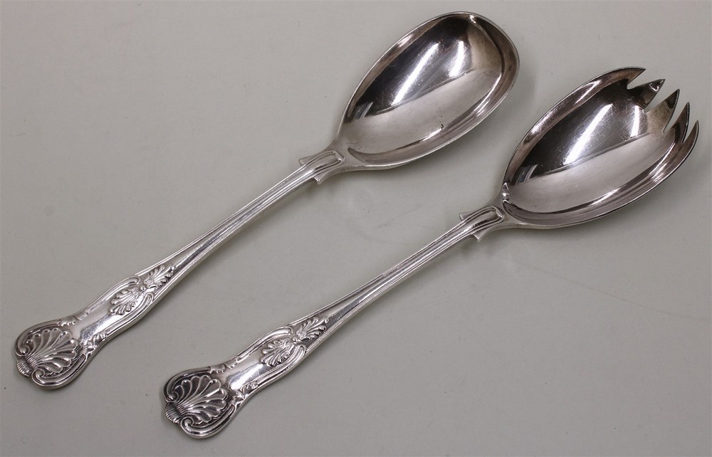 Vintage LEWIS ROSE & CO SHEFFIELD ENGLAND Salad Server Set Spoon & Fork