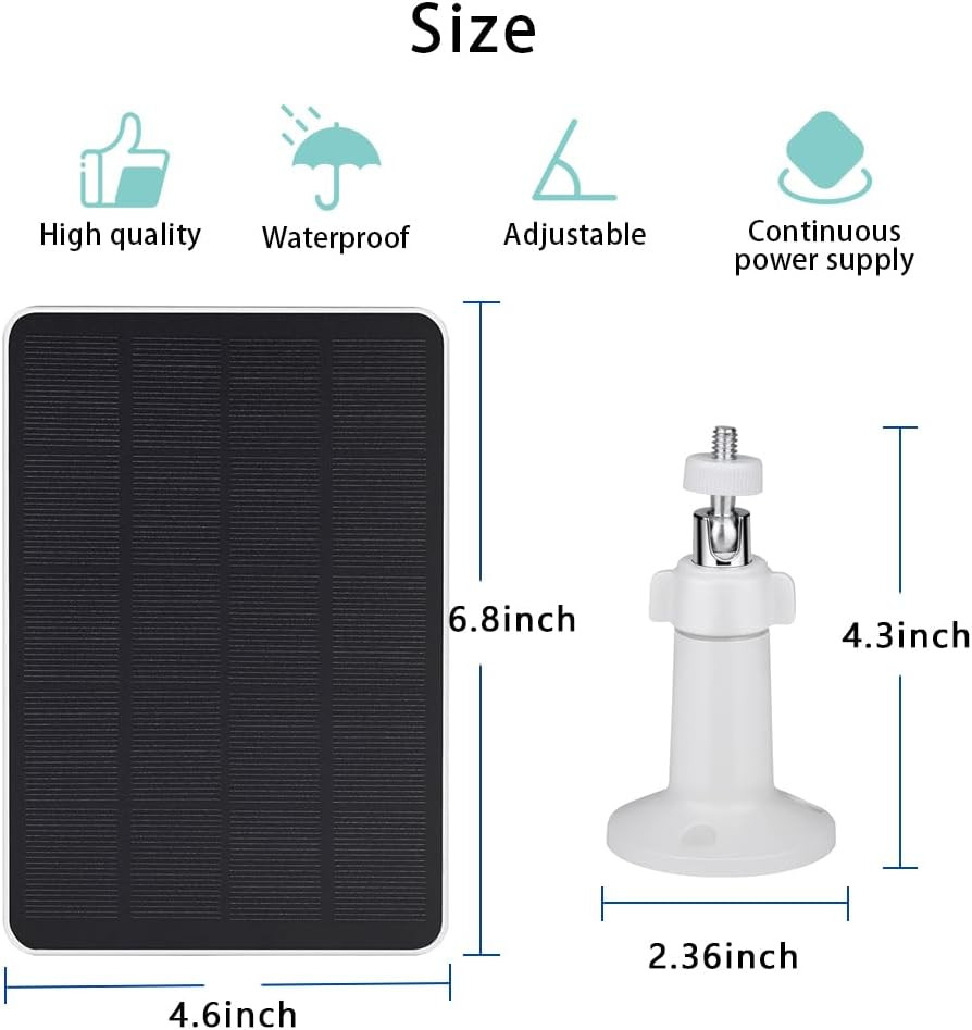 Solar Panel Compatible with Simplisafe Outdoor Camera Wireless 4W 5V Solar Pane