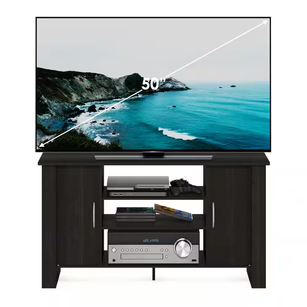 Econ 42 In. Espresso Wood TV Stand with 6 Drawer Fits Tvs up to 50 In. with Open