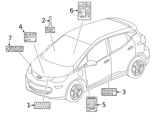 Genuine GM Hybrid High Voltage Information Label 42657324