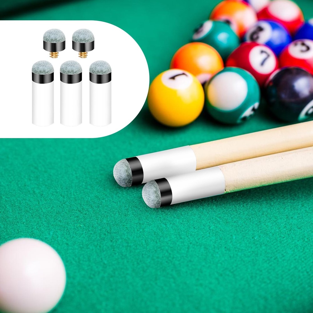 10 Sets 12mm Screw On Billiard Cue Tips Replacement Pool Cue Stick Ferrules