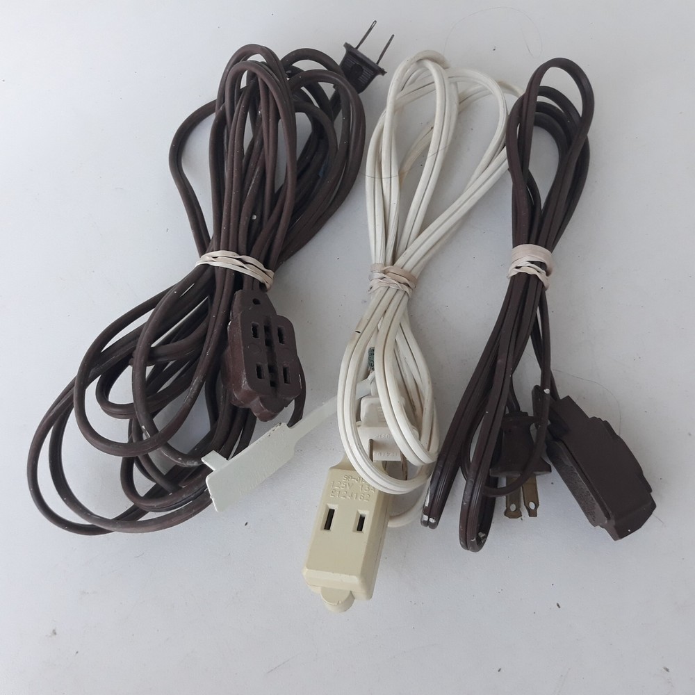 AC Extension Cords 3-Pieces 2-Prong Plug Cable