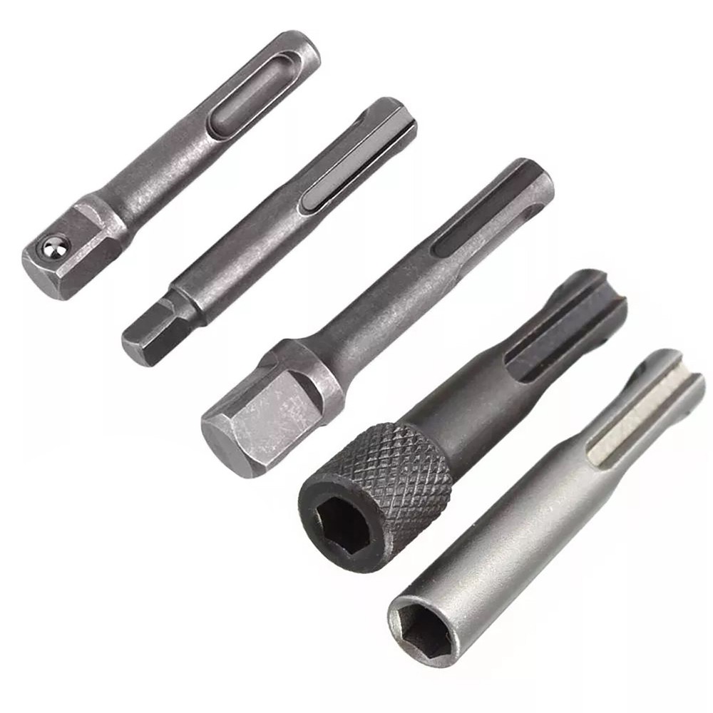 5pcs SDS Plus 1/4 Hex Socket Driver Hammer Drill Bit Adaptor Accessories Kit