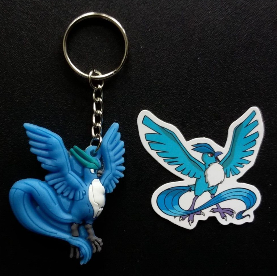 Pokemon Articuno Keychain and Sticker