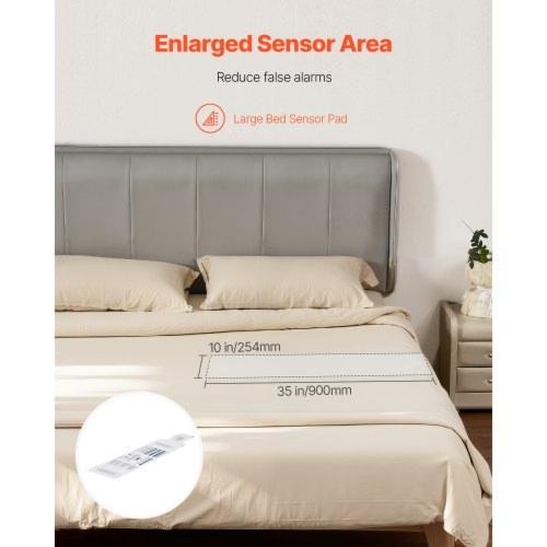 Early Alert Bed Alarm System Wireless Bed Sensor Pad with Call Button