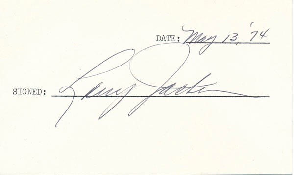 Larry JACKSON / Signature Signed