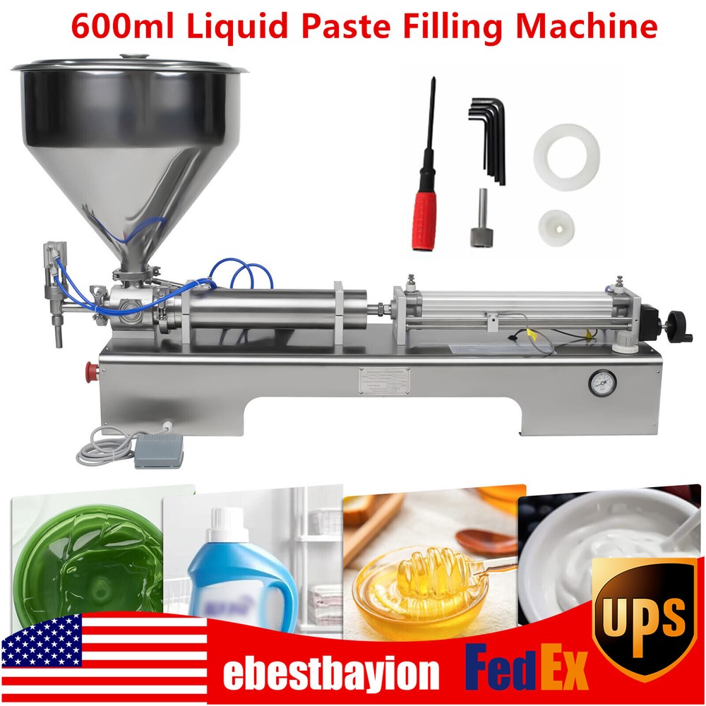 600ml Pneumatic Paste Filling Machine with Hopper - Efficient & Accurate