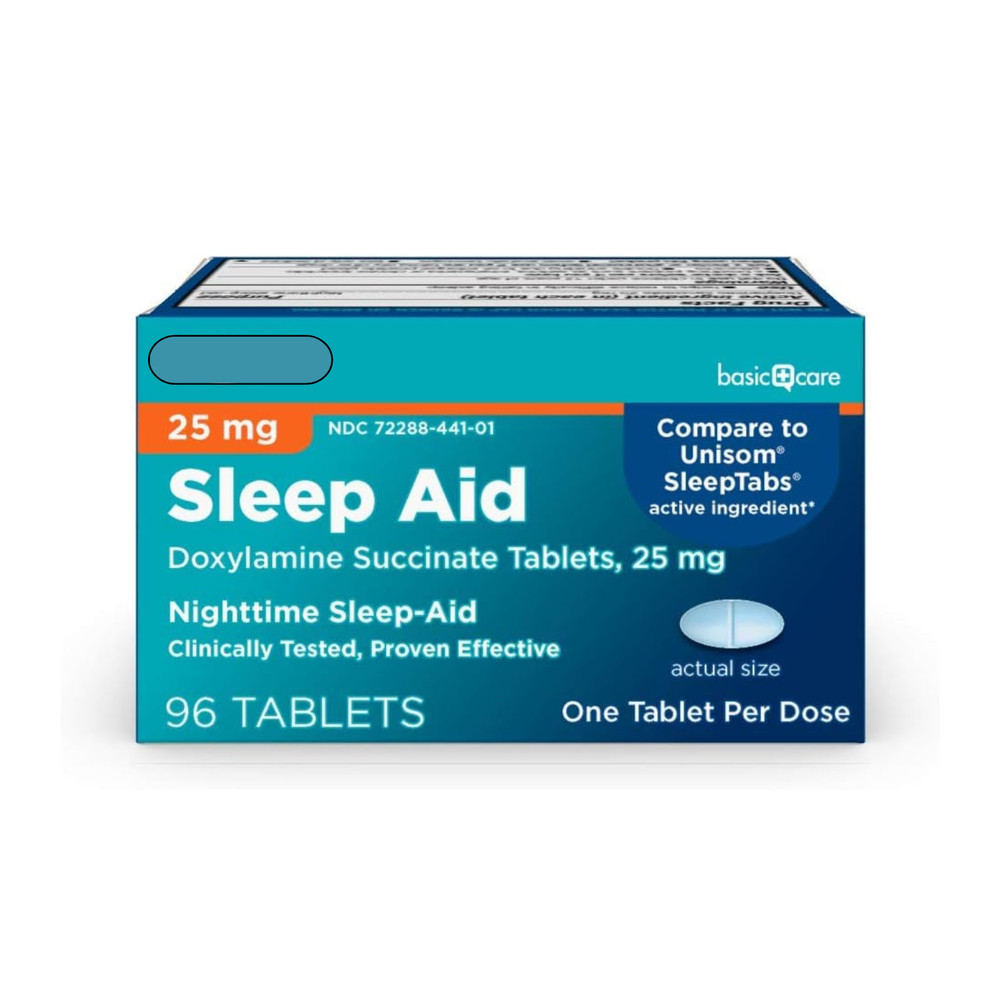 Basic Care Sleep Aid, Doxylamine Succinate Tablets, 25 mg, 96 Count