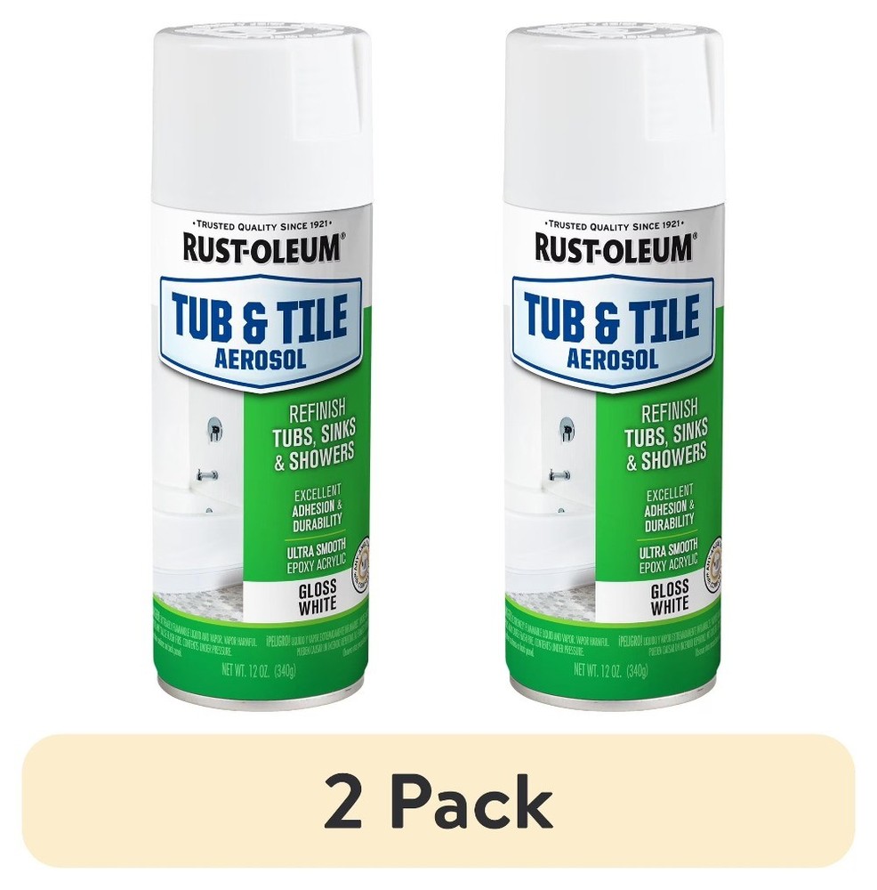 (2 pack) Rustoleum Tub and Tile White Aerosol