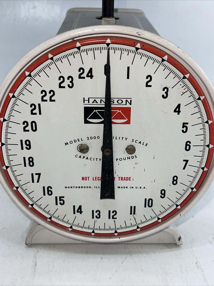 Vintage Hanson Model 2000 Kitchen Utility Scale 25 lb Limit