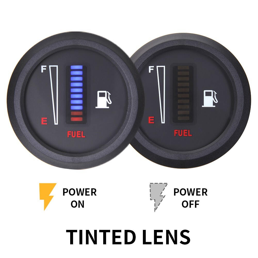 12/24V 2" 52mm Car Motorcycle Fuel Level Meter Gauge LED Display Digital 10 Grid