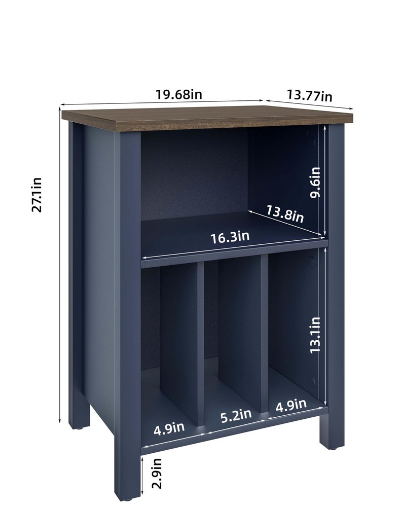 LIDYUK Record Player Stand, Vinyl Record Storage Table End Table with Display...