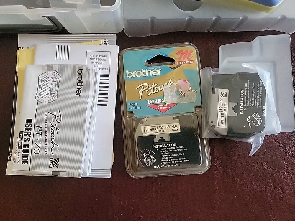 Brother P-Touch PT-70 Label Maker Printer & Storage Case ~Date/Time~ Tested! EUC