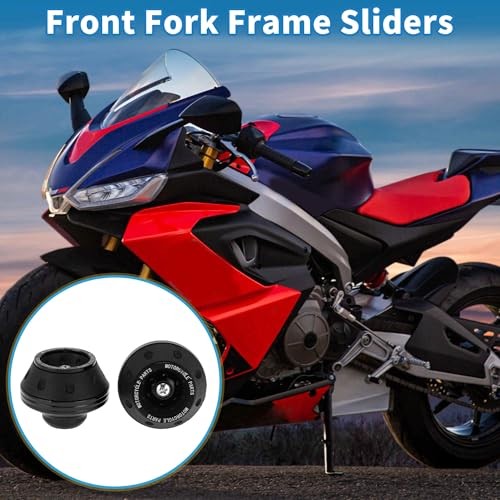 Motorcycle Front Fork Frame Sliders Falling Protection Wheel Crash Black
