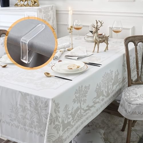 240 Pcs Clear Plastic Tablecloth Clips, Windproof Table Cover Clips Table
