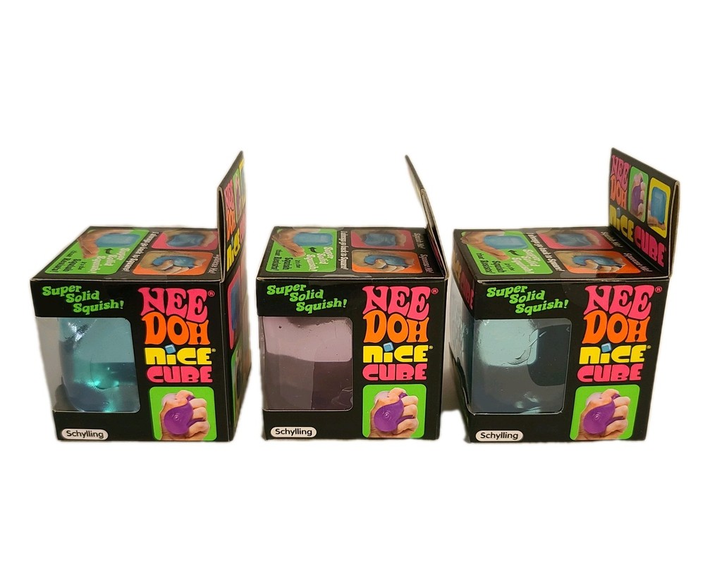 Nee Doh Nice Cube Schylling Super Solid Squish Toy Blue Purple