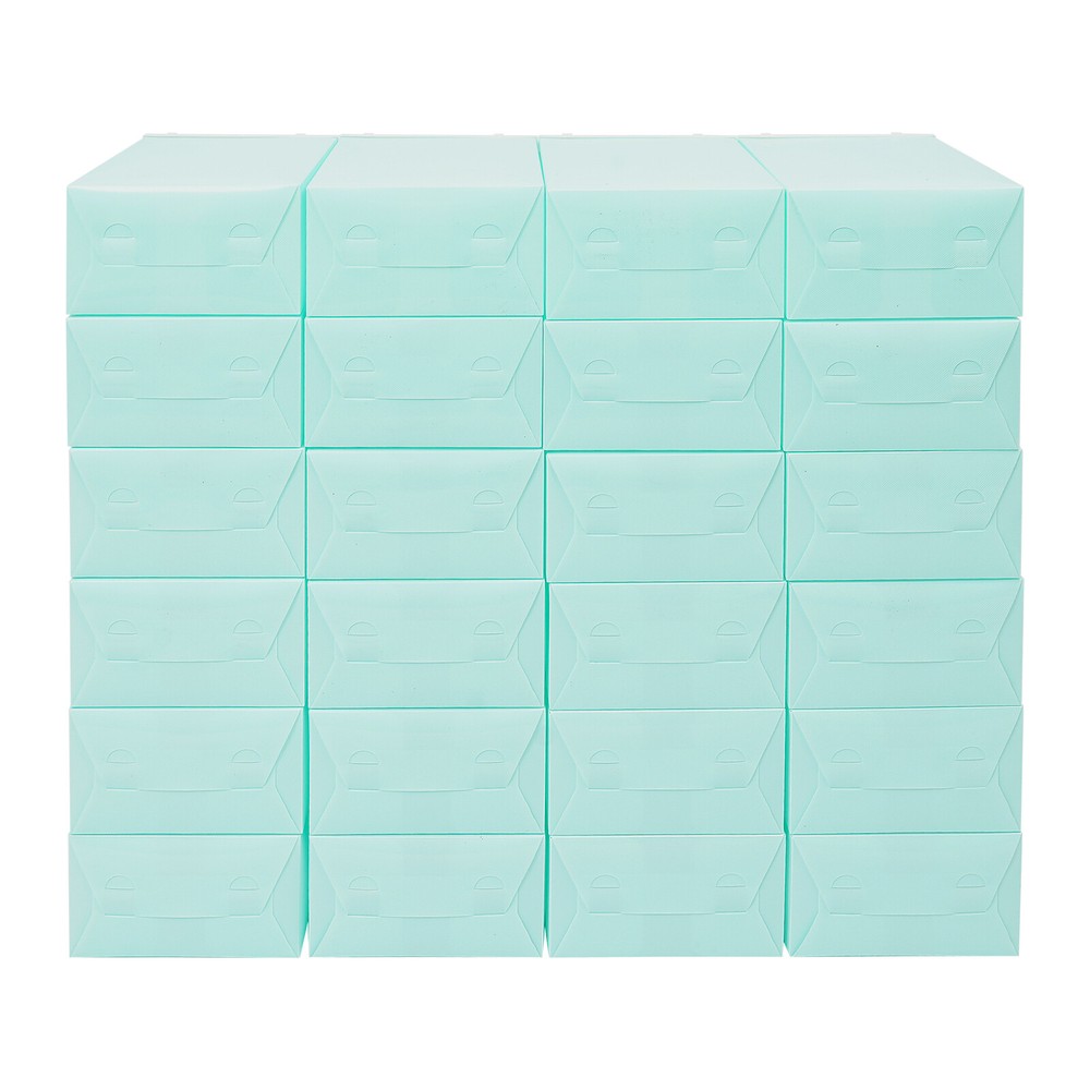 24PCS Stackable Shoe Storage Organizer Boxes with Clear Doors, 33×23×14 cm