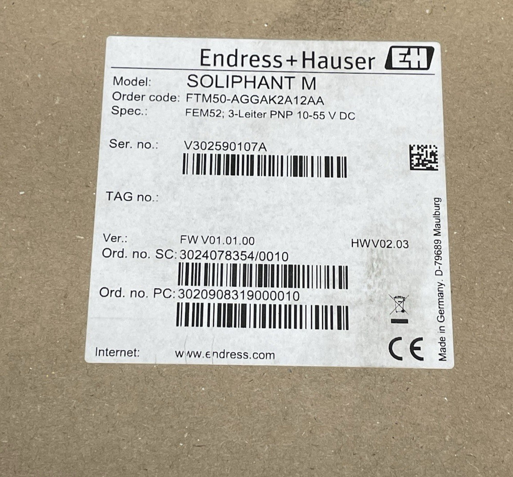 Endress Hauser / LIQUIPHANT M / FTM50-AGGAK2A12AA / Level Sensor
