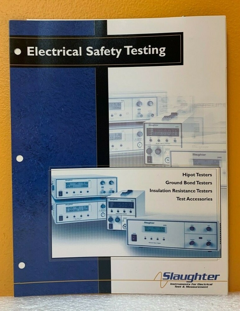 Slaughter Instruments Electrical Safety Testing Catalog.