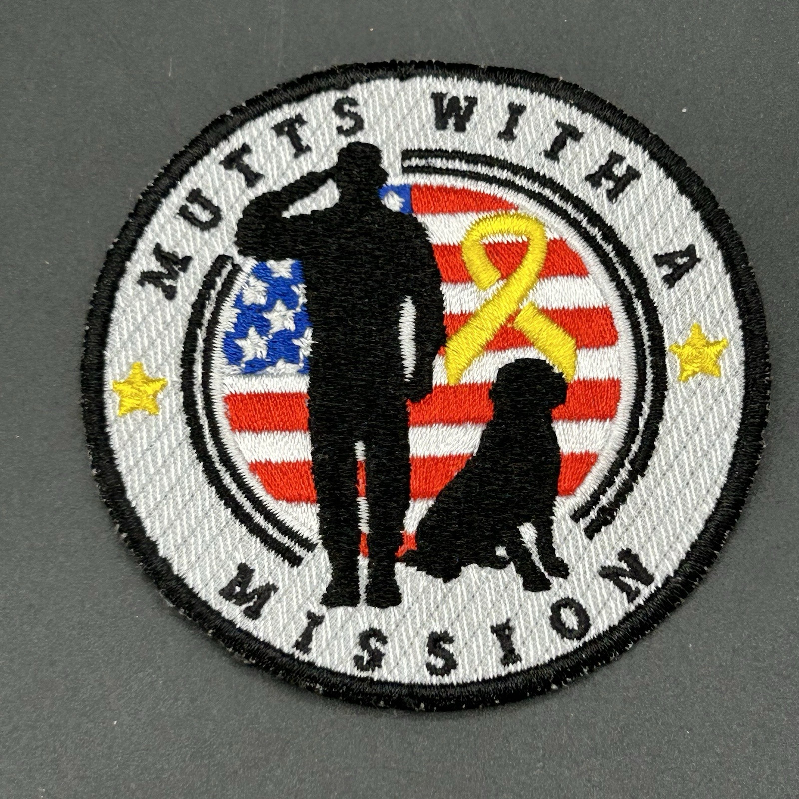MUTTS WITH A MISSION Embroidered Patch 2.78” Sew On Service Dogs Military USA
