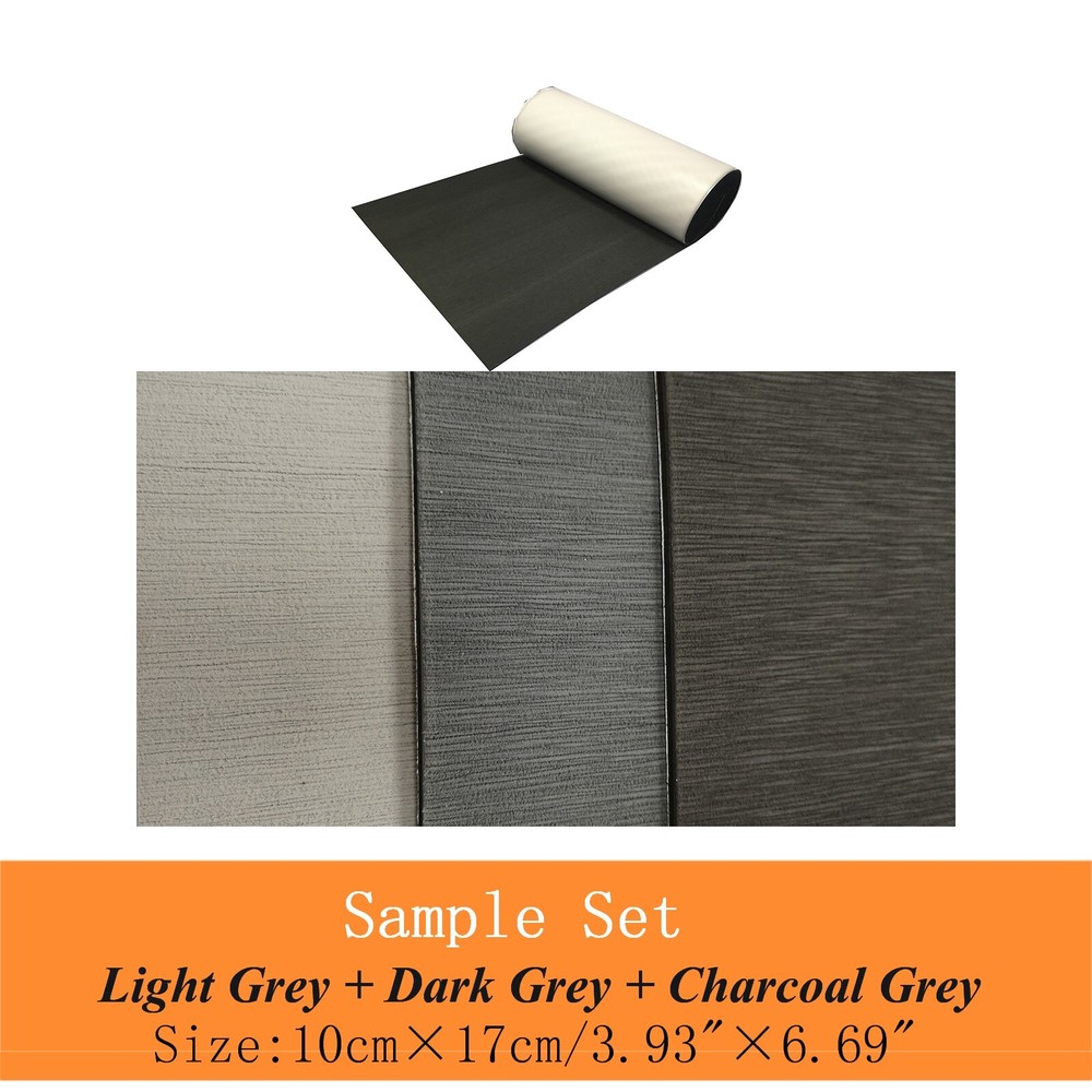 Sample Solid EVA Foam Boat Decking Mat Marine Flooring Pad Gray Brown 3~4 Pieces