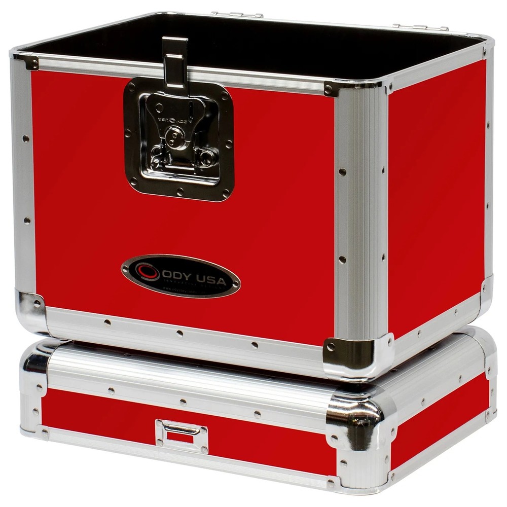 Odyssey KLP2RED, KROM Series Red Stackable Record/Utility Case for 70 12″ Vinyl